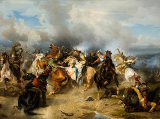 Gustav II Adolfs död i slaget vid Lützen av Carl Wahlbom. Målningen finns som poster hos Royal Posters