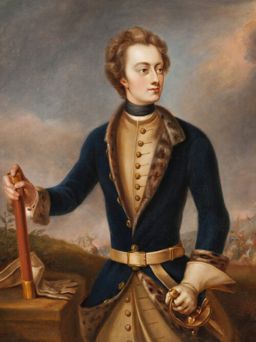 Porträtt av en yngre Karl XII. Gjord av Michael Dahl.