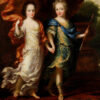 Karl XII och Hedvig Sofia, prinsessa av Sverige, hertiginna av Holstein-Gottorp målad av David Klöcker Ehrenstrahl