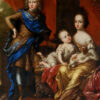 Karl XII tillsammans med sina systrar, Hedvig Sofia, 1681-1708, Ulrika Eleonora, 1688-1741. Målad av David Klöcker Ehrenstrahl.