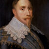 Gustav II Adolf avmålad av Jacob Hoefnagel, klassiskt porträtt som finns som reproducerad poster.