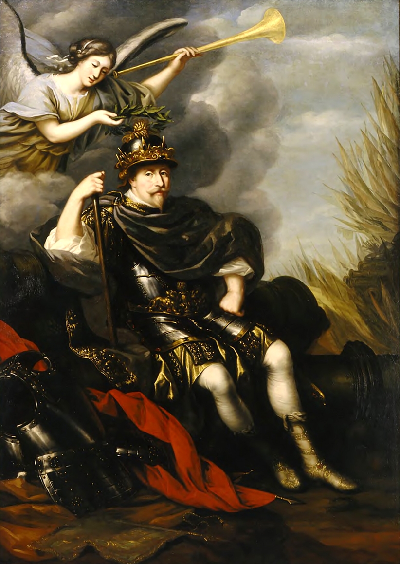 Poster av ett Allegoriskt porträtt i barockstil. Målad av David Klöcker Ehrenstrahl på Gustav II Adolf.