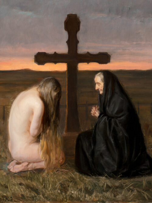 Poster av målningen Sorg som är gjord av den danska konstnären Anna Ancher som var en del av Skagen målarna.