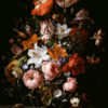 Vacker stilleben målning Blommor i en glasvas av Rachel Ruysch. Finns som poster på Royal Posters