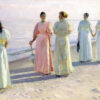 En av de kändaste Skagen målningarna En promenad på stranden av Michael Ancher. Finns som poster hos Royal Posters