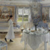 Vacker målning av den kvinnlige svenska konstnären Fanny Brate, målningen heter Namnsdag och finns som poster hos Royal Posters.