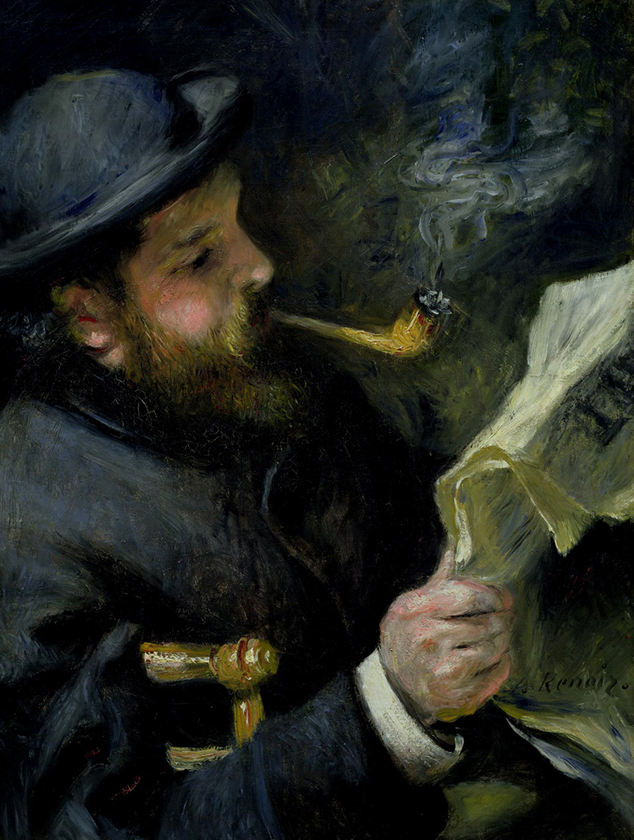 Renoir - Claude Monet läser vackra konst posters En poster av målningen Claude Monet läser, gjord av en av de kändaste konstnärerna i genomtiderna Pierre-Auguste Renoir