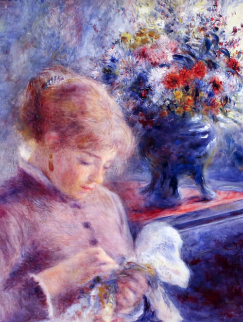 Målning av Pierre-Auguste Renoir, Ung kvinna som syr, nu som poster på Royal Poster.