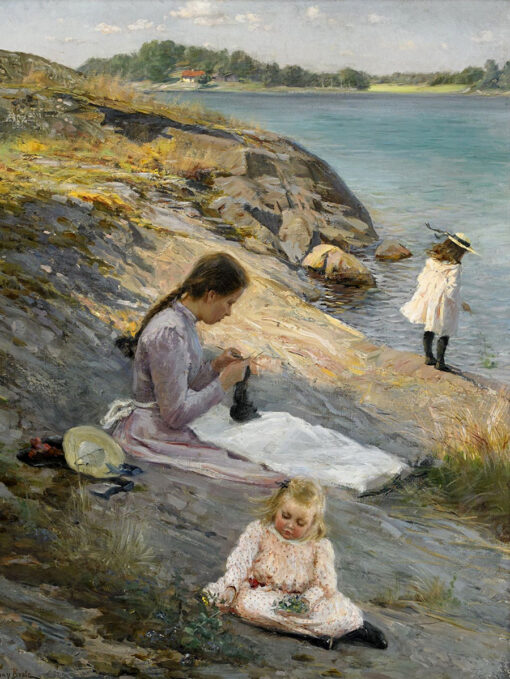 Det vackra konstverket av den kvinnliga konstnären Fanny Brate. Sommaridyll heter verket och signerades 1894. Finns nu som poster hos Royal Poster.