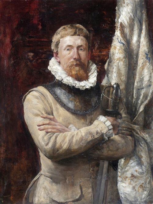 Konstnären Hugo Birger som landsknekt, en poster av målningen som gjordes av Ernst Josephson 1879.