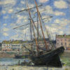 Båt i låg tidvatten av den kända konstnären Claude Monet