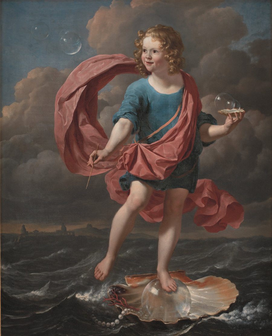 Pojke blåsor bubblor, allegori om livets övergång och livets korta gång. Allegory on the Transitoriness and the Brevity of Life Karel Dujardin 1663