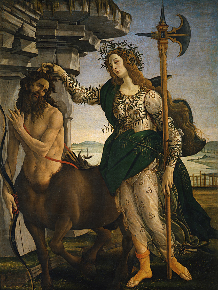Paladinen och centauren Sandro Botticelli 1445 - 1510 italiensk konst renässans konstposters