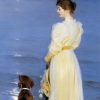 Målning av den kända skagenmålaren Peder Severin Kröyer. Målningen heter Sommarkväll på Skagen och porträtterar Peder Severin Kröyers fru Marie Kröyer och deras hund.